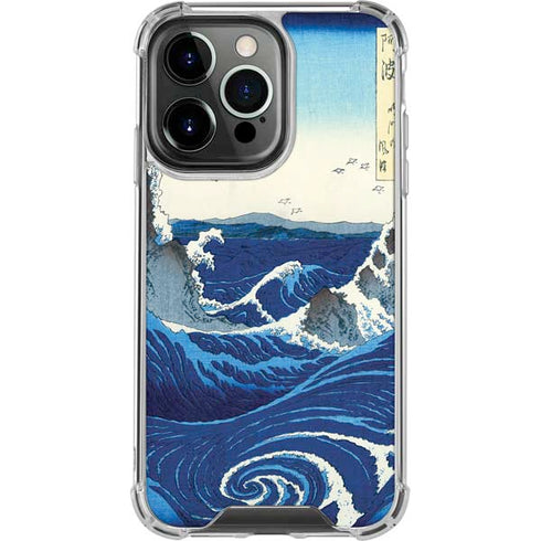 View of the Naruto whirlpools at Awa by Hiroshige iPhone 16 Pro Clear Case
